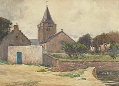William John Whittemore "St Monans Church, Fife" Original Watercolor c.1920