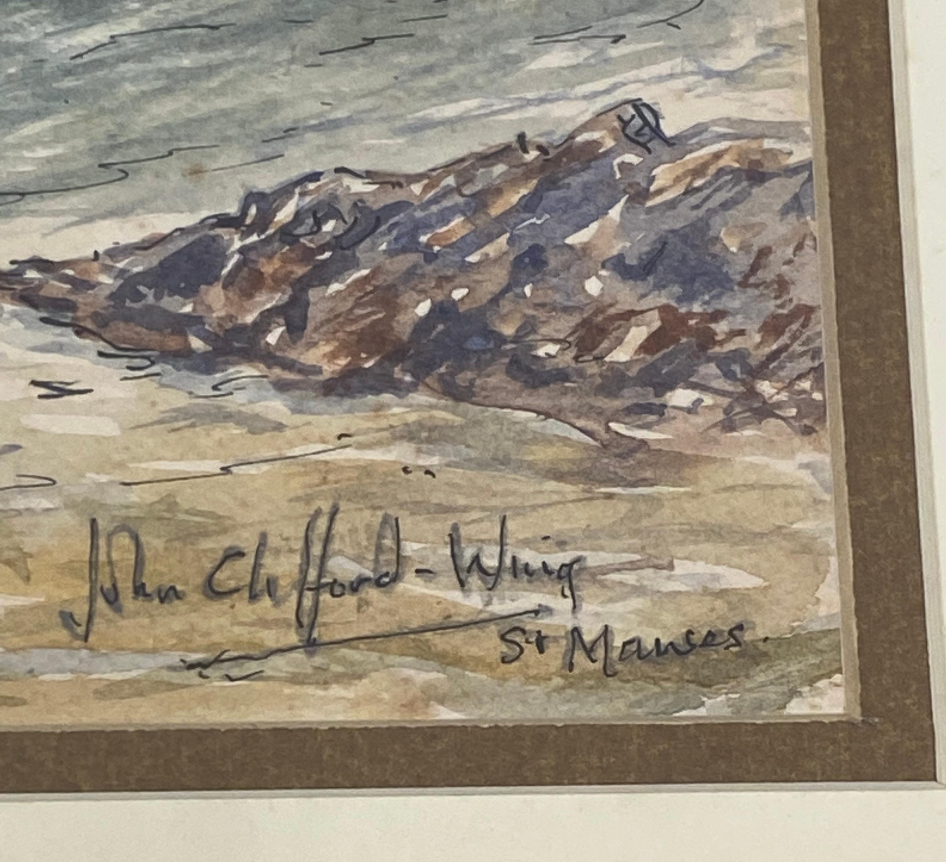John Clifford-Wing « Scene of St. Mawes, Cornouailles, Angleterre » vers 1930 en vente 3