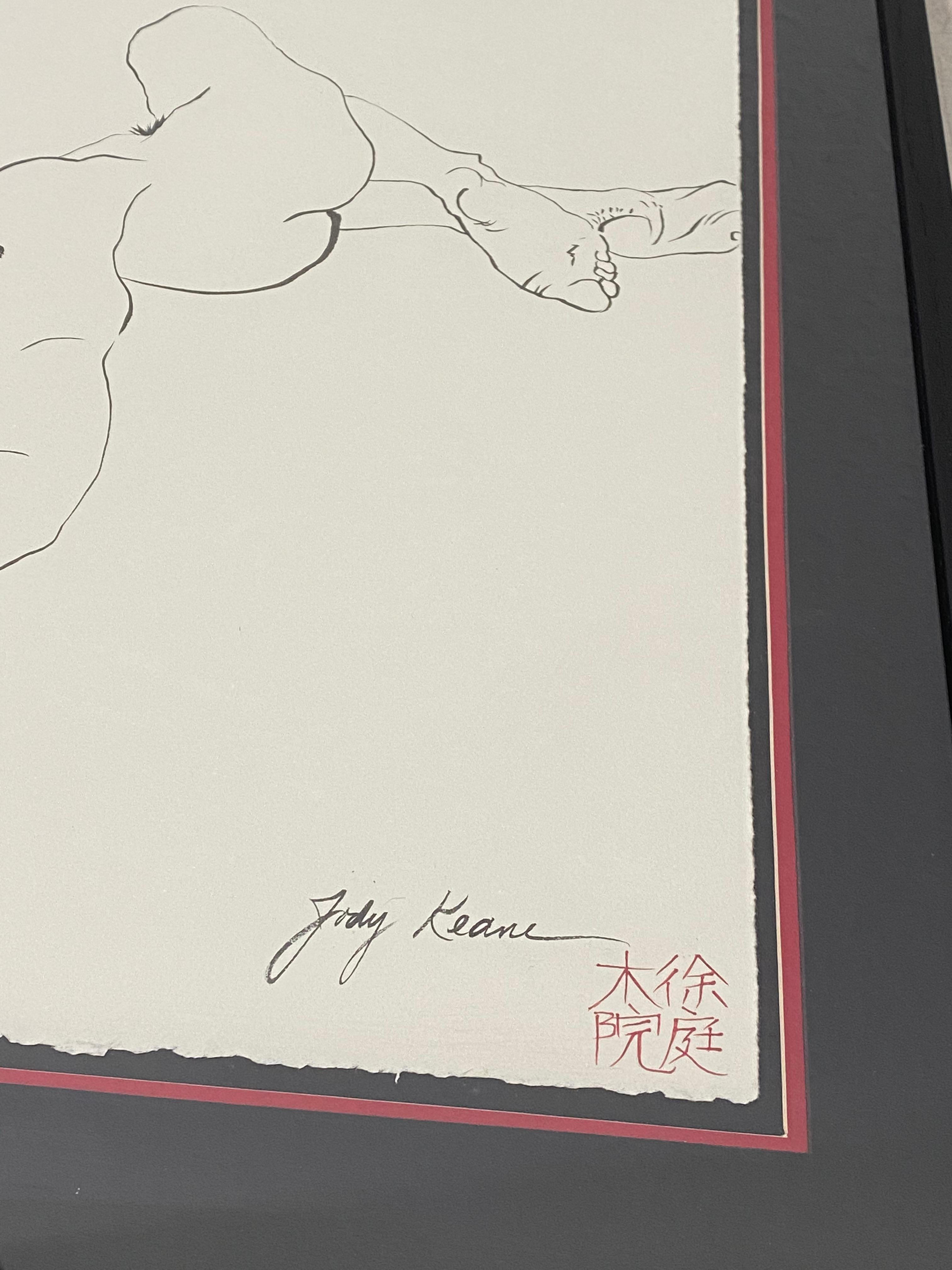 Jody Keane, liegender Akt, Original-Bleistift und Tinte, Zeichnung 20. Jahrhundert im Angebot 2