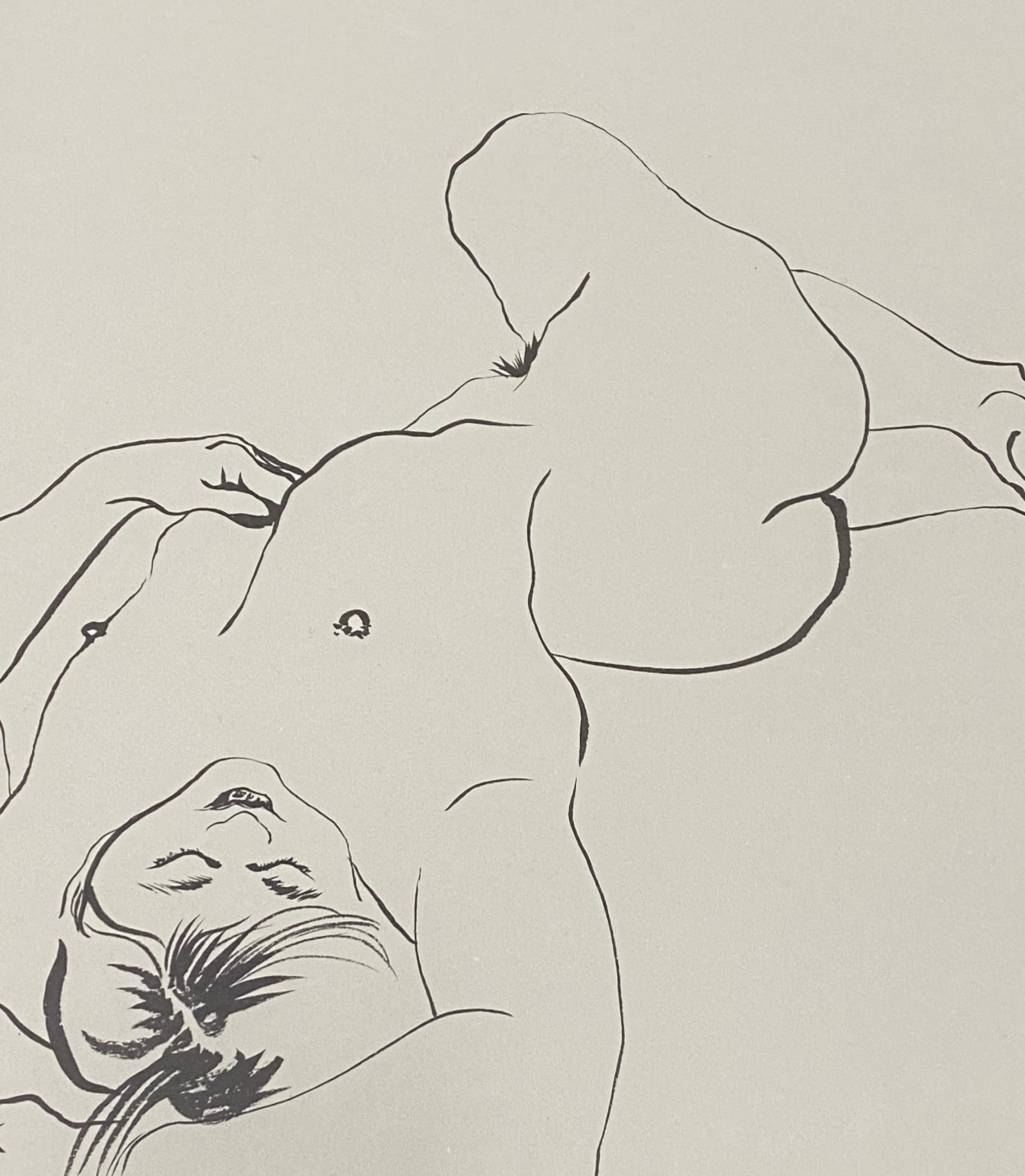 Jody Keane, liegender Akt, Original-Bleistift und Tinte, Zeichnung 20. Jahrhundert im Angebot 1