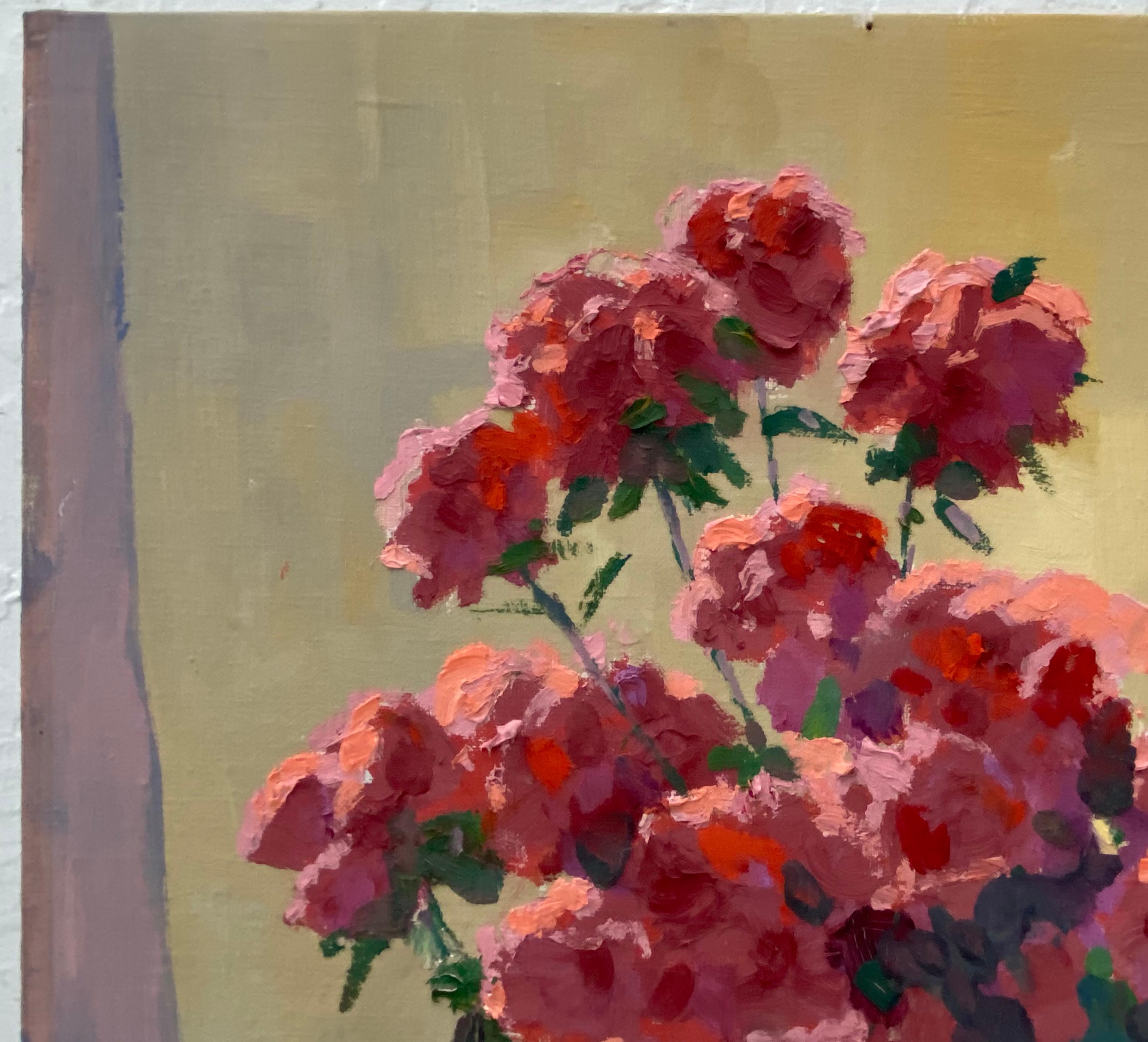 Irving Sinclair (1895-1969) Vintage Floral Still Life Oil Painting C.1941 2