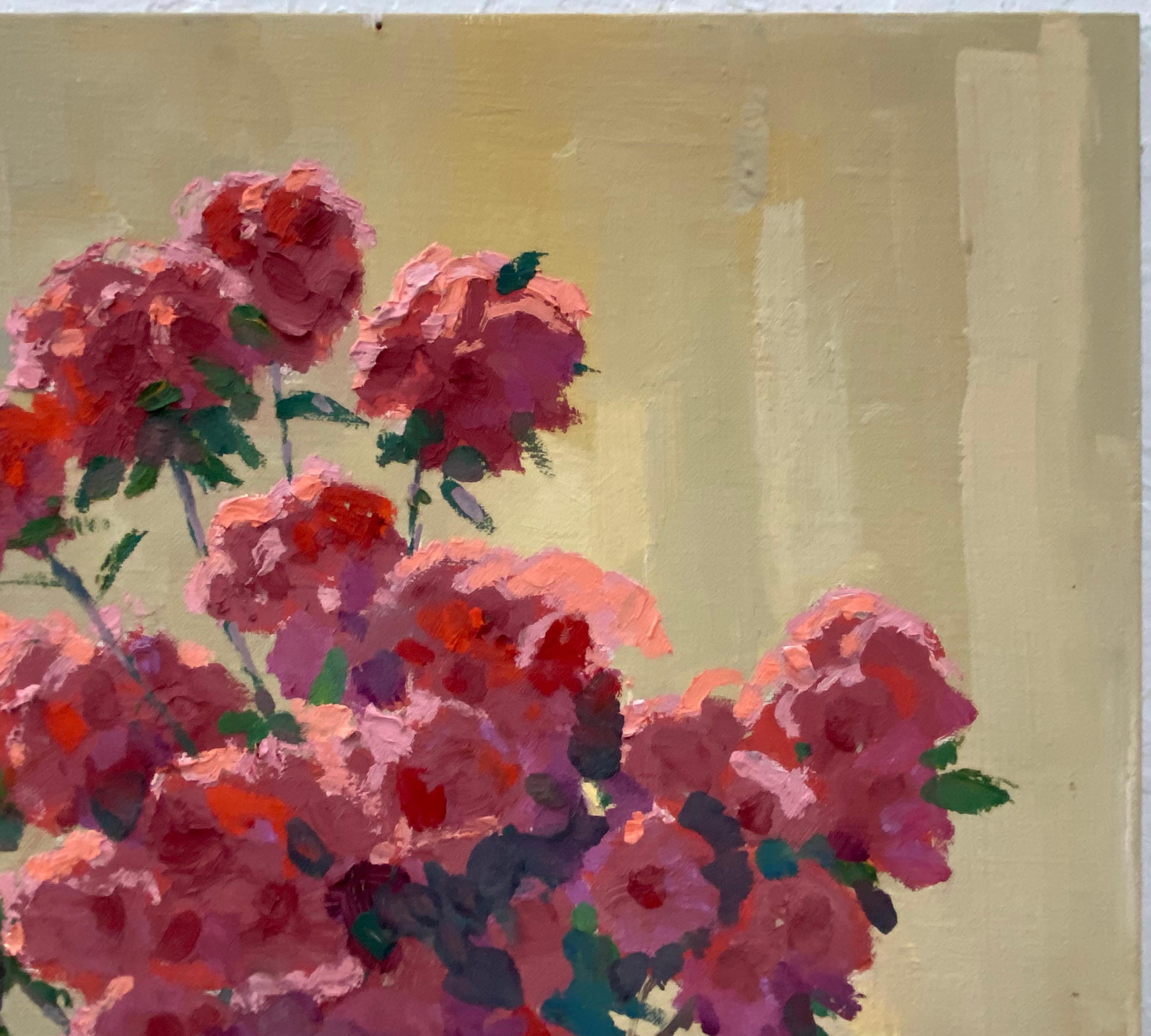 Irving Sinclair (1895-1969) Vintage Floral Still Life Oil Painting C.1941 3