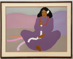 Pegge Hopper, Kui Lei, crayon original signé sérigraphie C.1983