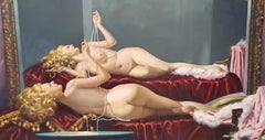 Large Scale Reclining Nude with Pearls by Irving Sinclair c.1940s