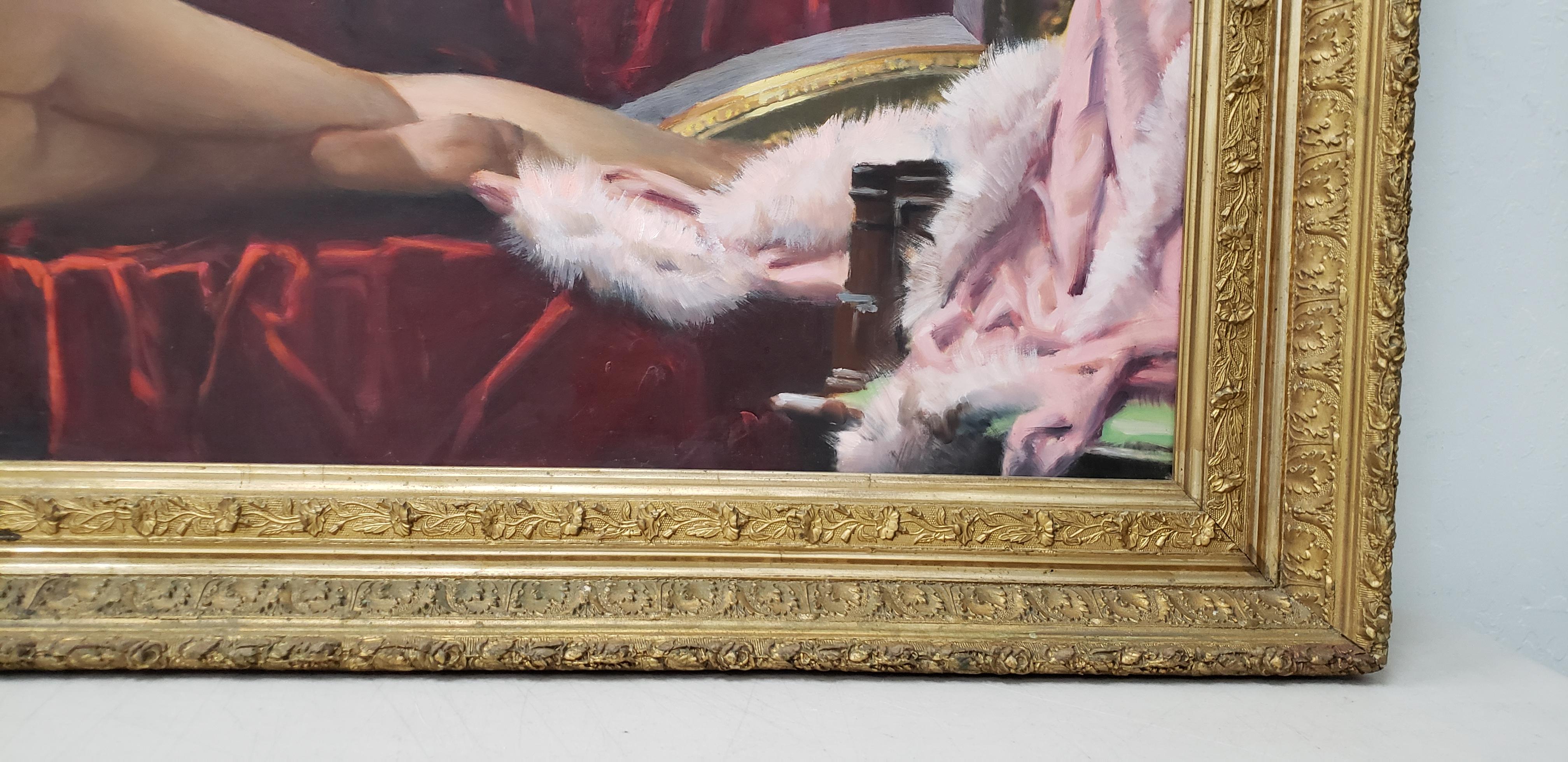 Large Scale Reclining Nude with Pearls by Irving Sinclair c.1940s 2