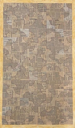 Donna Bowman "Il sentiero degli ubriachi" Arazzo di carta a tecnica mista originale, 1999 ca.