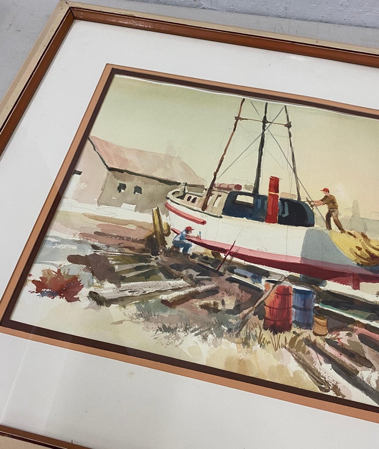 Jake Lee Jake Lee "Out for Repairs" Original Watercolor C.1987 For Sale at 1stDibs