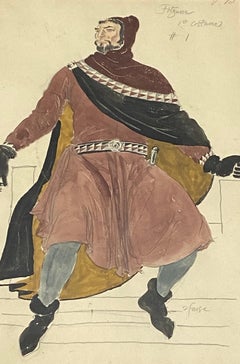 Roger Furse "Waldemar Fitzurse - Ivanhoe" Original Costume Illustration C.1940