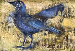 Gilbert Stone "I merli non sono neri" Pittura a olio originale del 1970