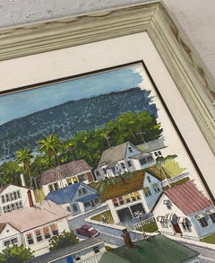 20th Century "Coastal Church on Sunday" Original Watercolor by Burchfield