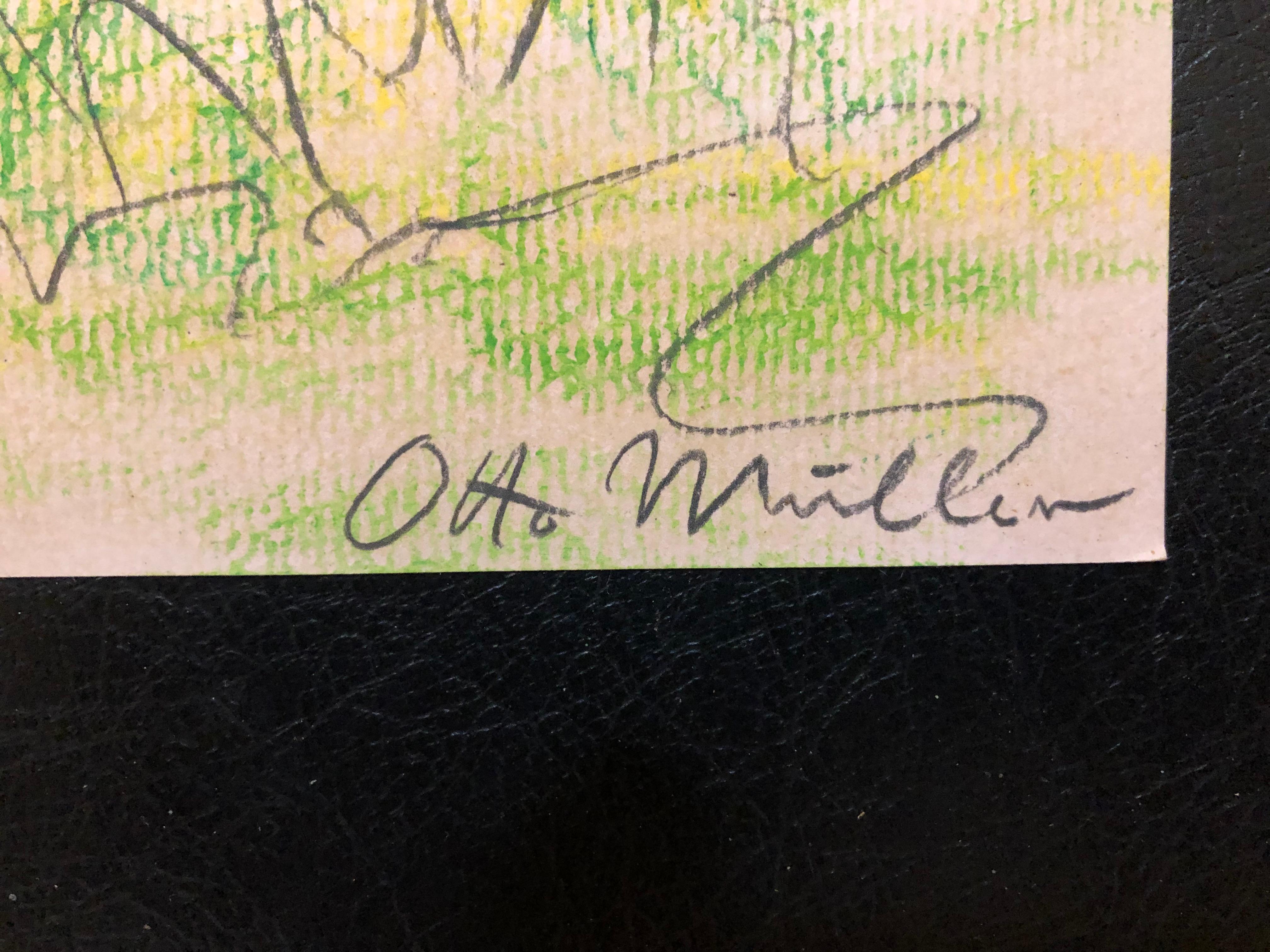 Otto Mueller (Muller) : 1874-1930. Very important and well listed artist born in Poland. He is mostly associated with the German Expressionist movement Neue Secession along with Emil Nolde and Max Pechstein. His auction records for drawings are over