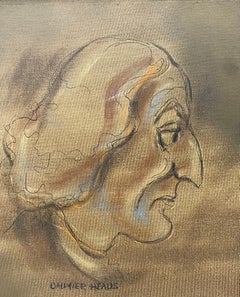 William McBride "Daumier Heads" Original Oil on Canvas 20th c.