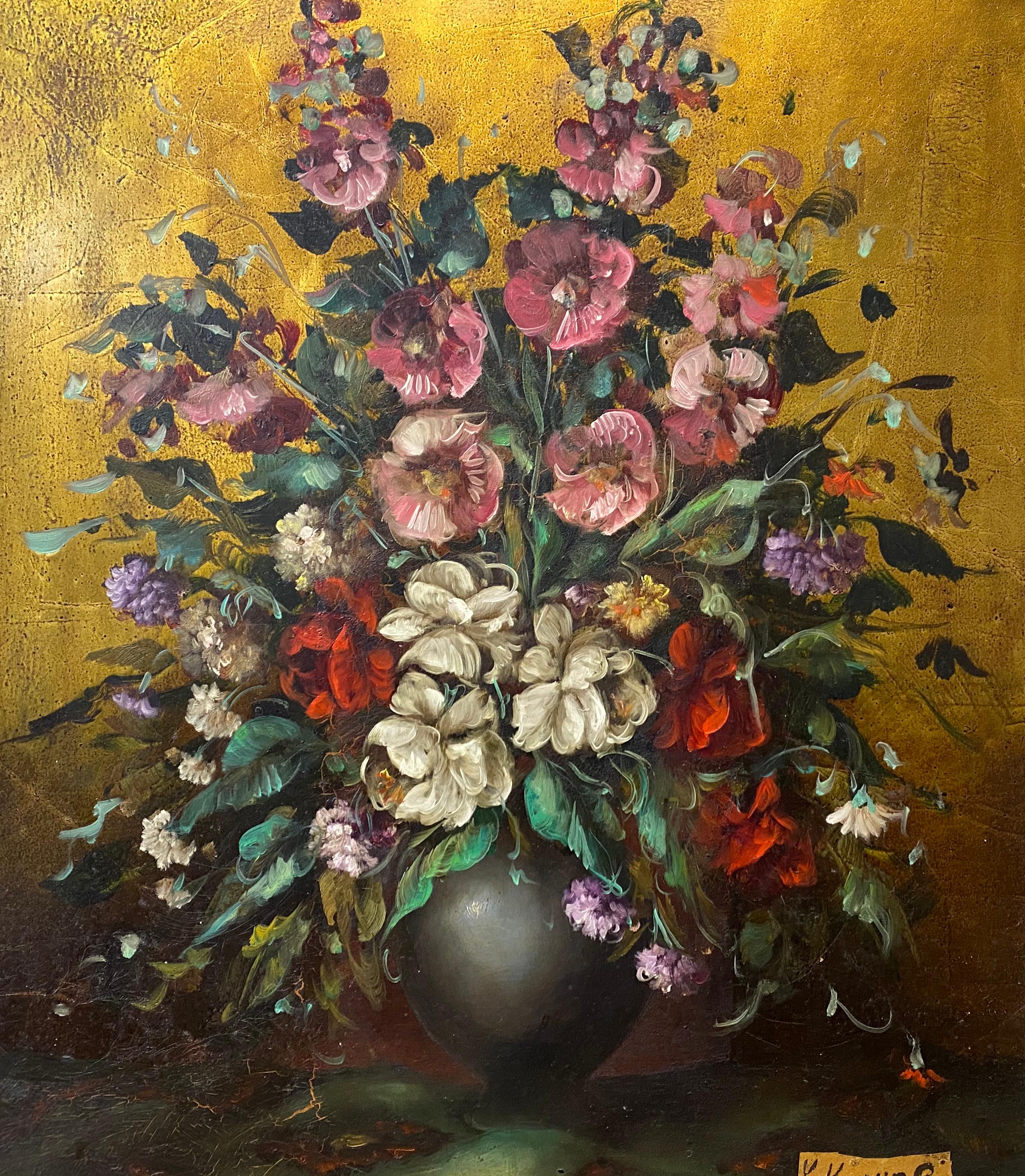 Oskar Knapp (1914-1987) geblümtes Stillleben, um 1950 im Angebot 1