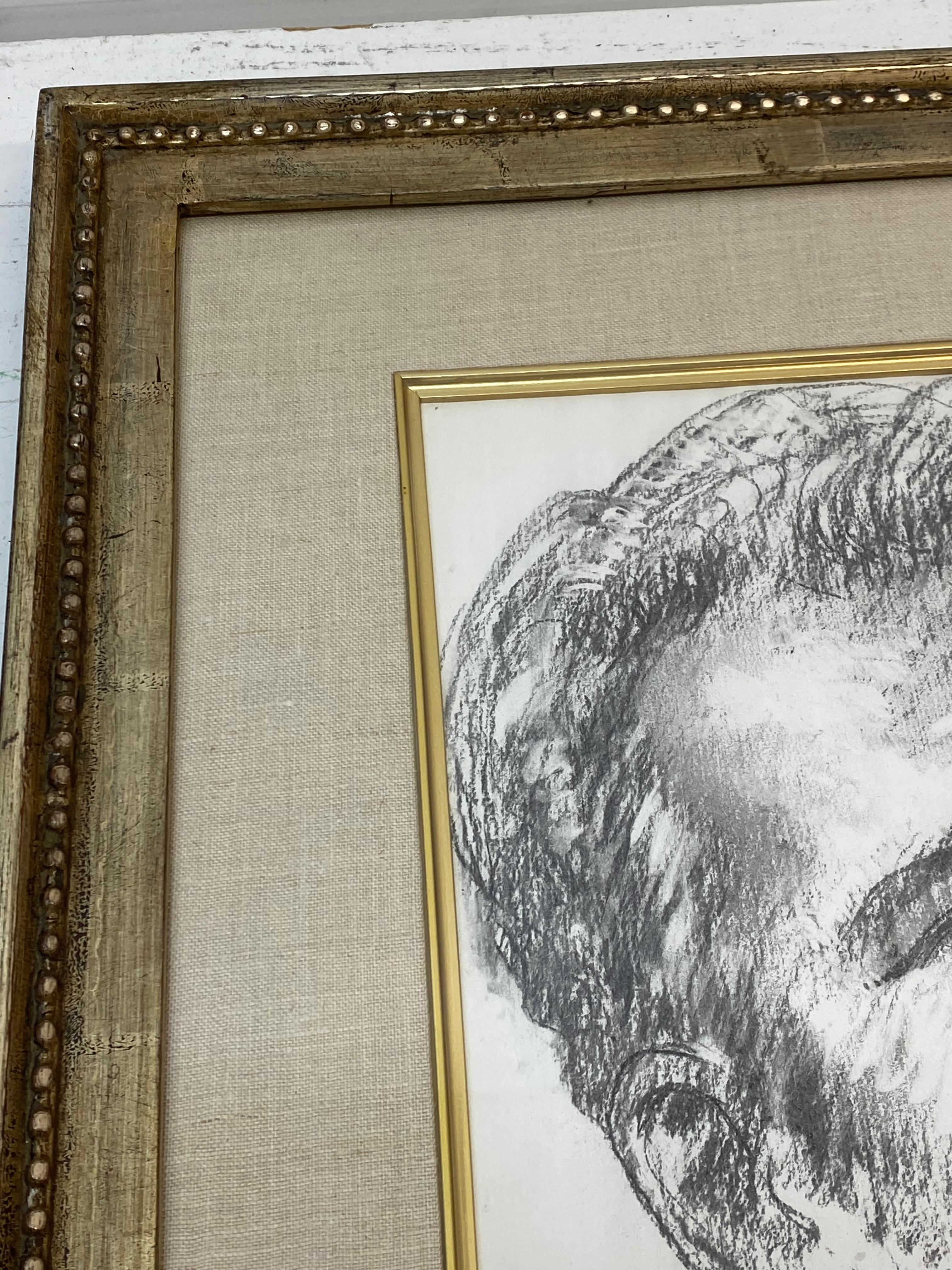 Leon Kroll Retrato original en grafito de un hombre joven c.1940 en venta 3