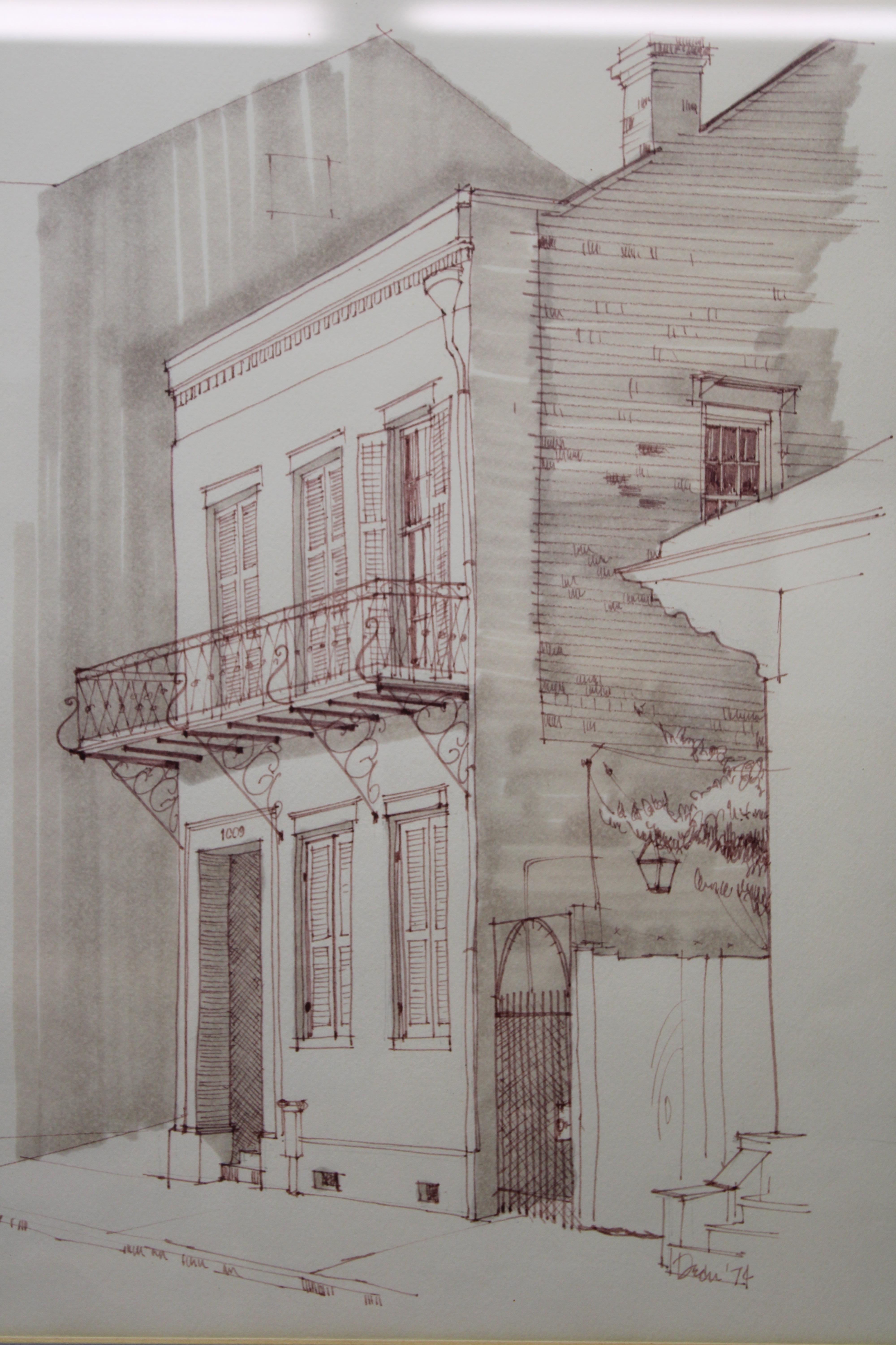 pen and ink watercolor buildings