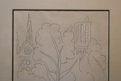 Matisse Etching of Church & Trees