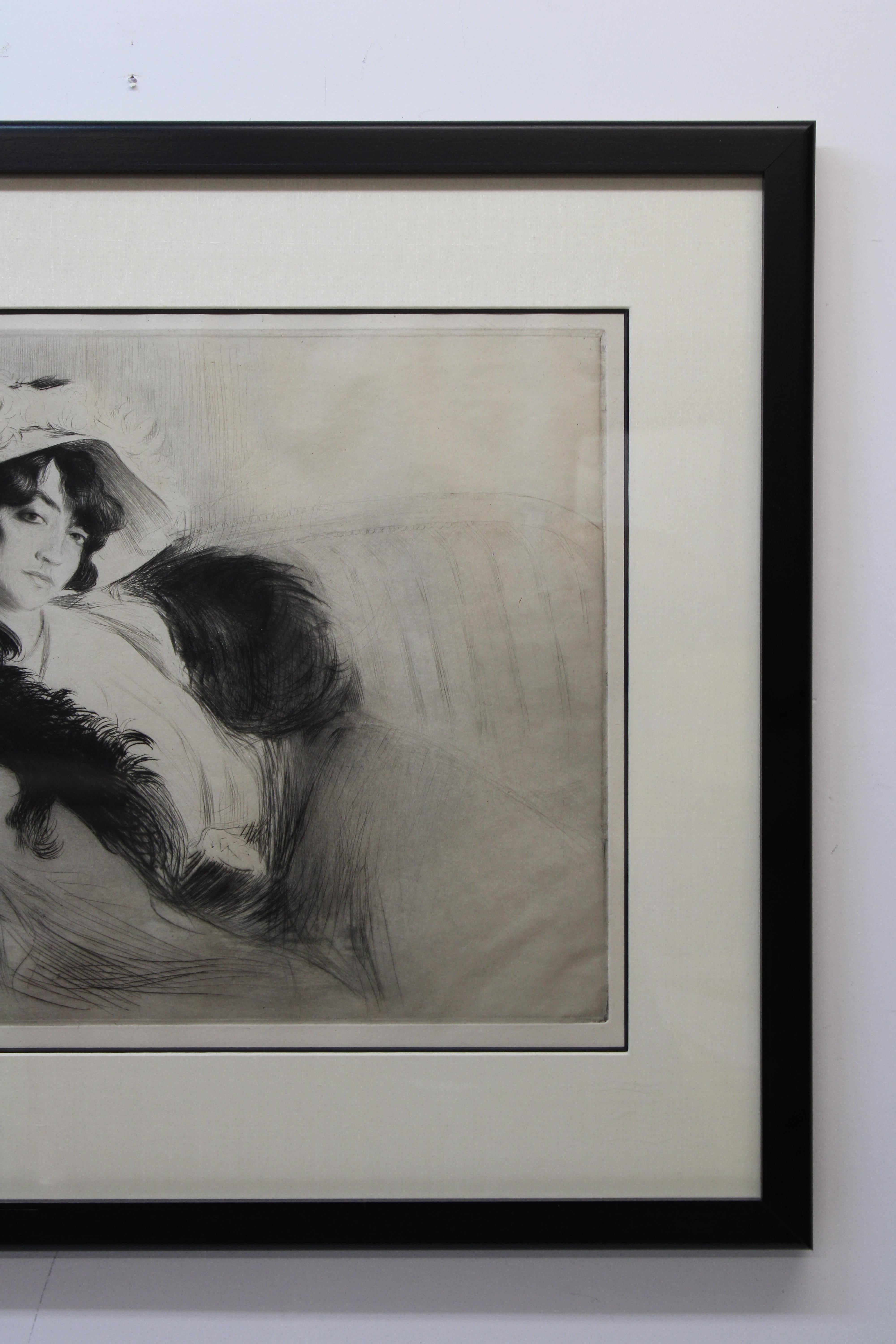 Edgar Chahine Etching of a Woman For Sale 1