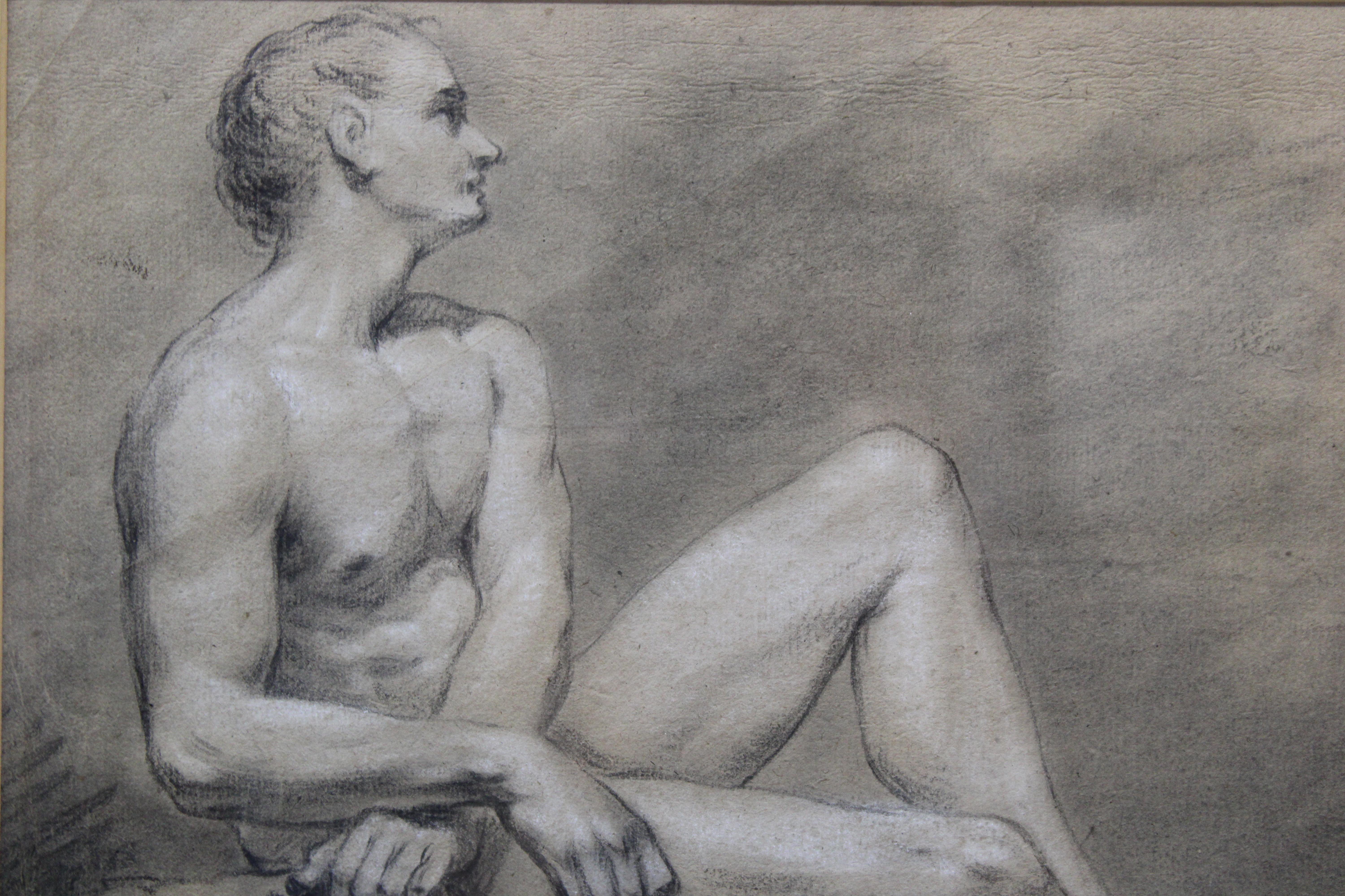 Dessin d'étude original d'un nu masculin par Ziesenis  - Art de Unknown