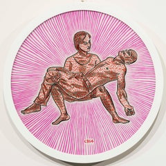 'Untitled Pieta', Reverse Glass Painting, 2014, South African artist