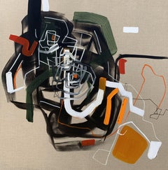 'Focus and Horizon' Maria Jose Benvenuto, unique contemporary painting, linen