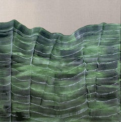 'Green strokes 2' by Maria Jose Benvenuto, unique contemporary painting on linen