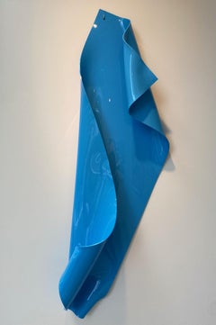 'Light Blue Drape', Colourful contemporary sculpture