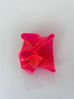 'Little Pink Fluro Pinch', Colourful contemporary abstract sculpture