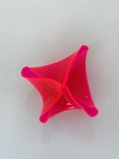 'Little Pink Fluro Pouch', Colourful contemporary abstract sculpture