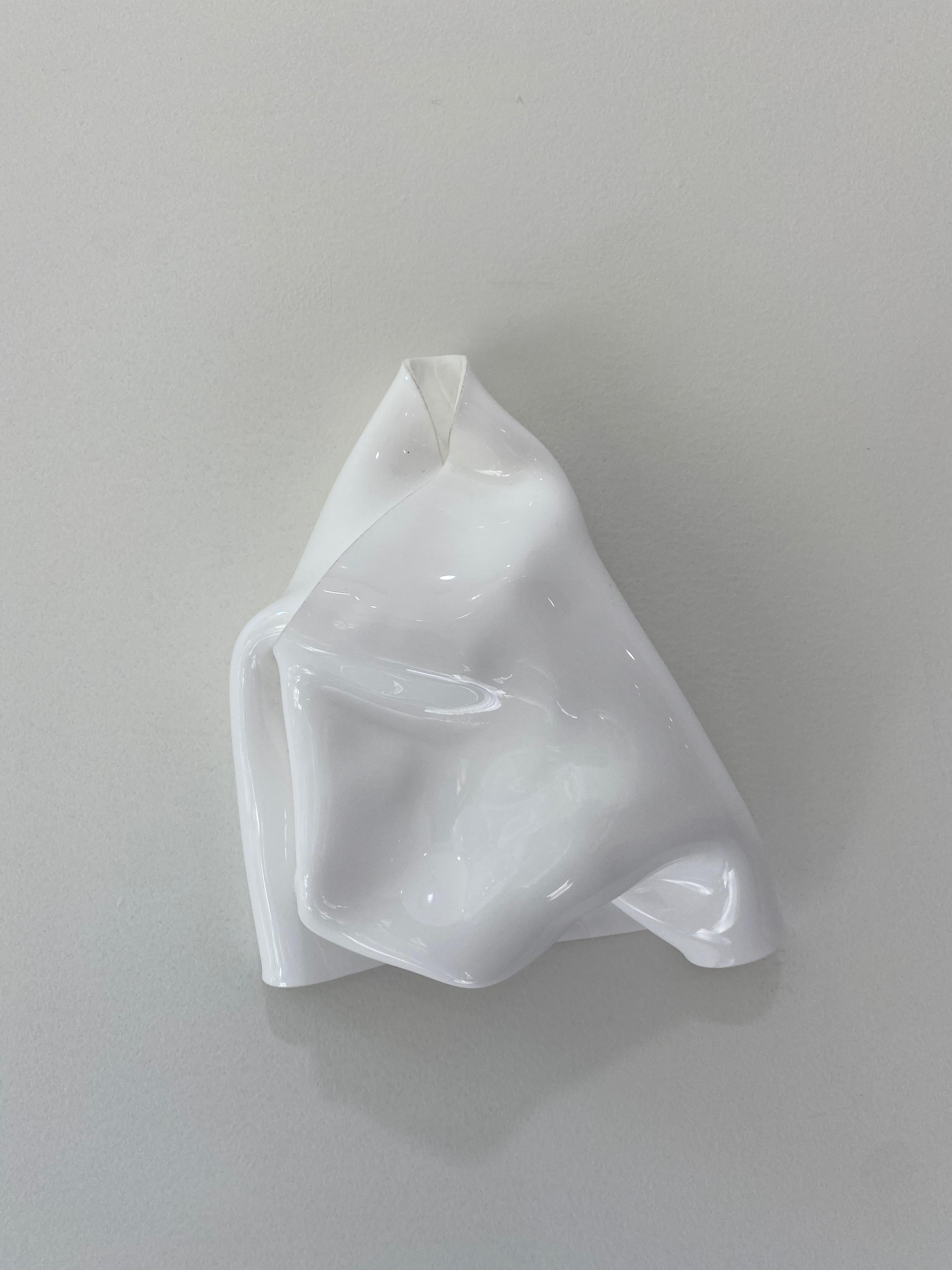 Anya Pesce Abstract Sculpture - 'Small White Three Sided Fold', Contemporary abstract sculpture