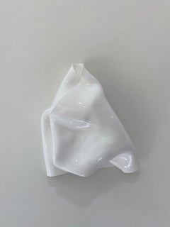 'Small White Three Sided Fold', Contemporary abstract sculpture