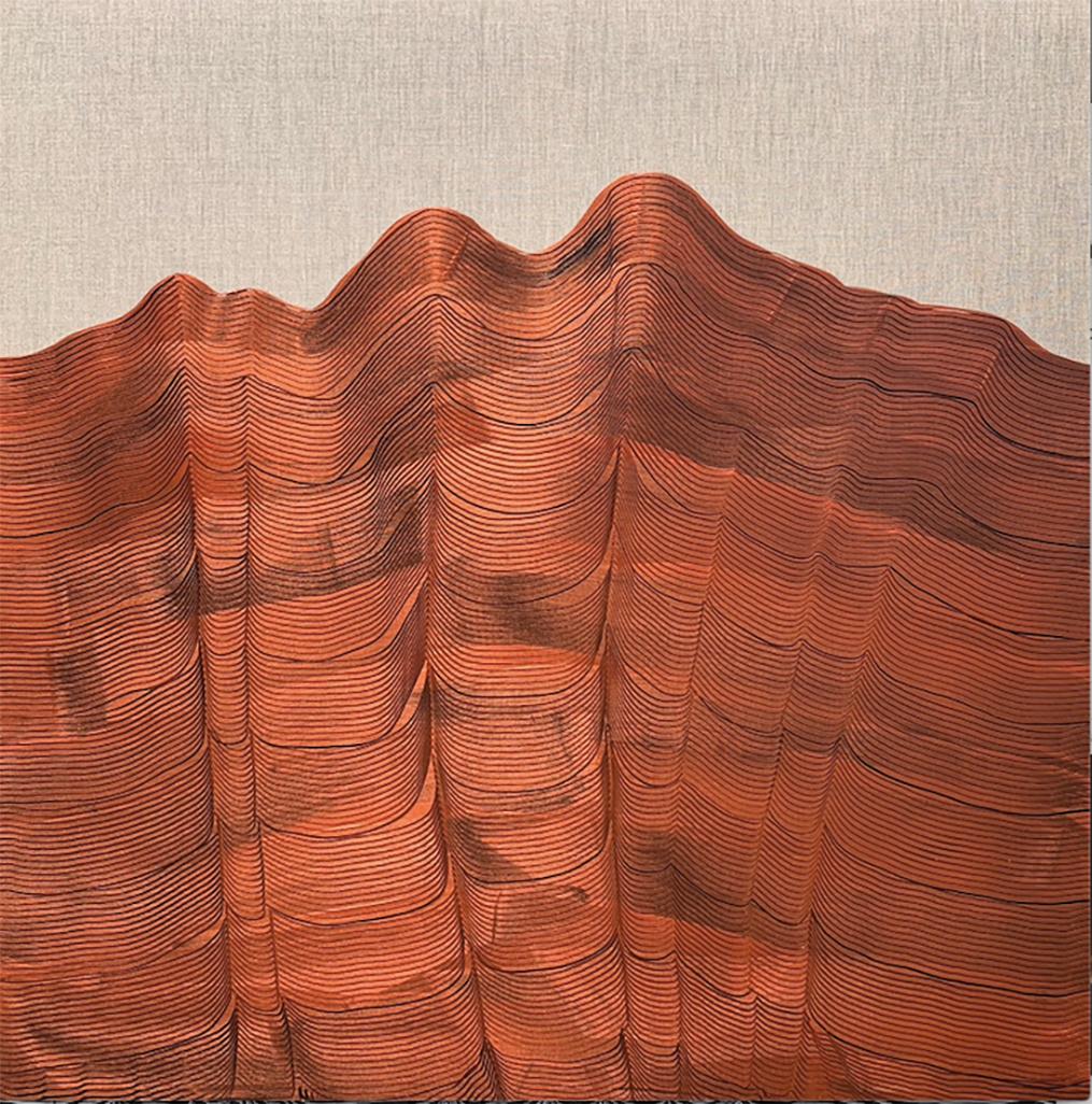 'Copper Mountain', Contemporary abstract landscape acrylic painting on linen