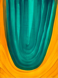 'Green and yellow', 2021, Colourful abstract work on paper