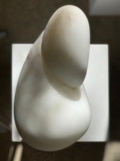 'Ariel', Sculpture, Scaglione alabaster on a pounamu (NZ greenstone) base