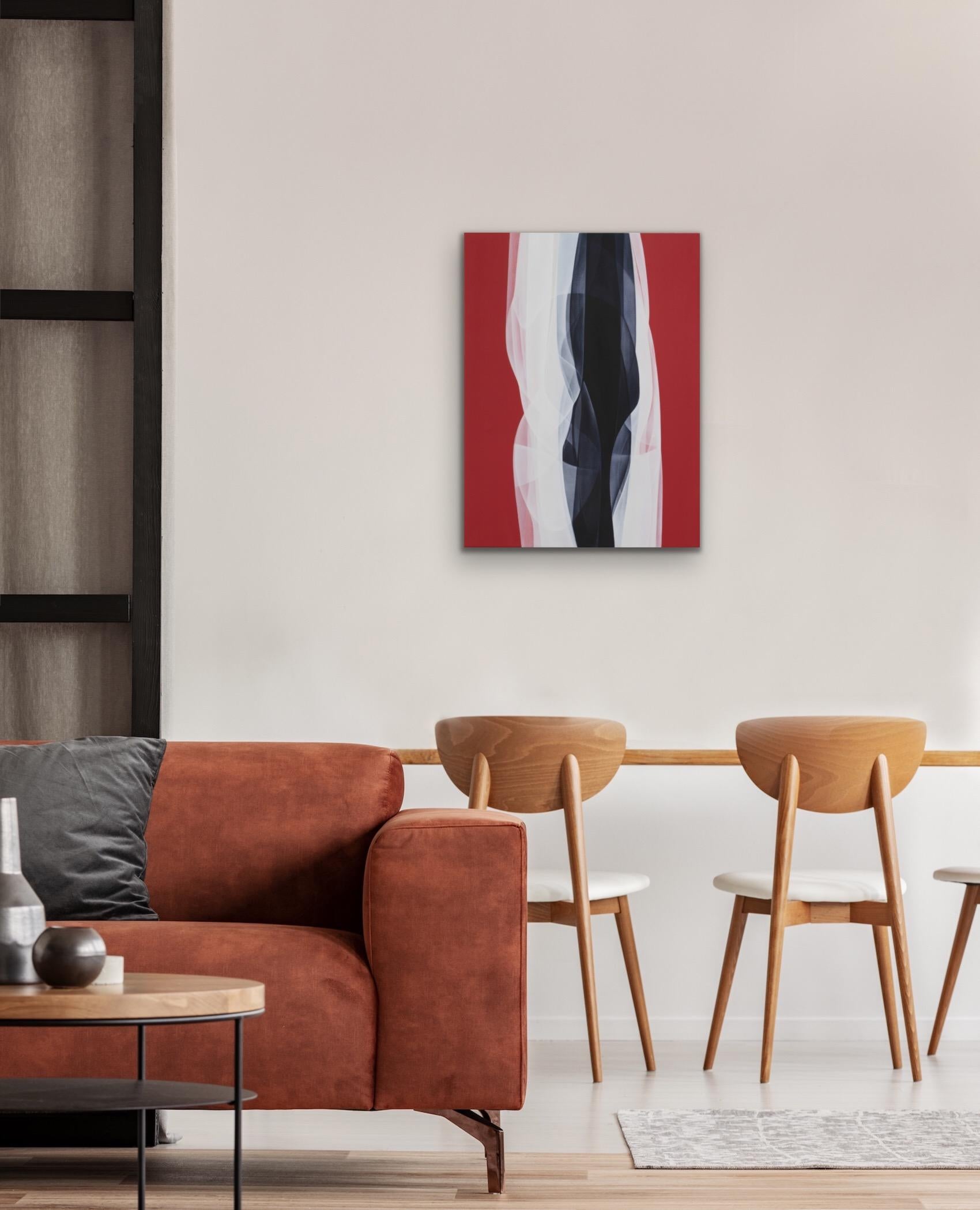 „Untitled“, abstraktes Acrylgemälde auf Leinwand, zeitgenössisches Gemälde, 2012 (Rot), Abstract Painting, von Agneta Ekholm