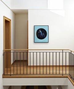 'Presence 2', contemporary acrylic painting on wood, frame in black box frame