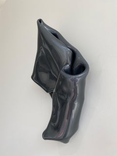 'Pewter Cuff', Metallic contemporary abstract wall sculpture