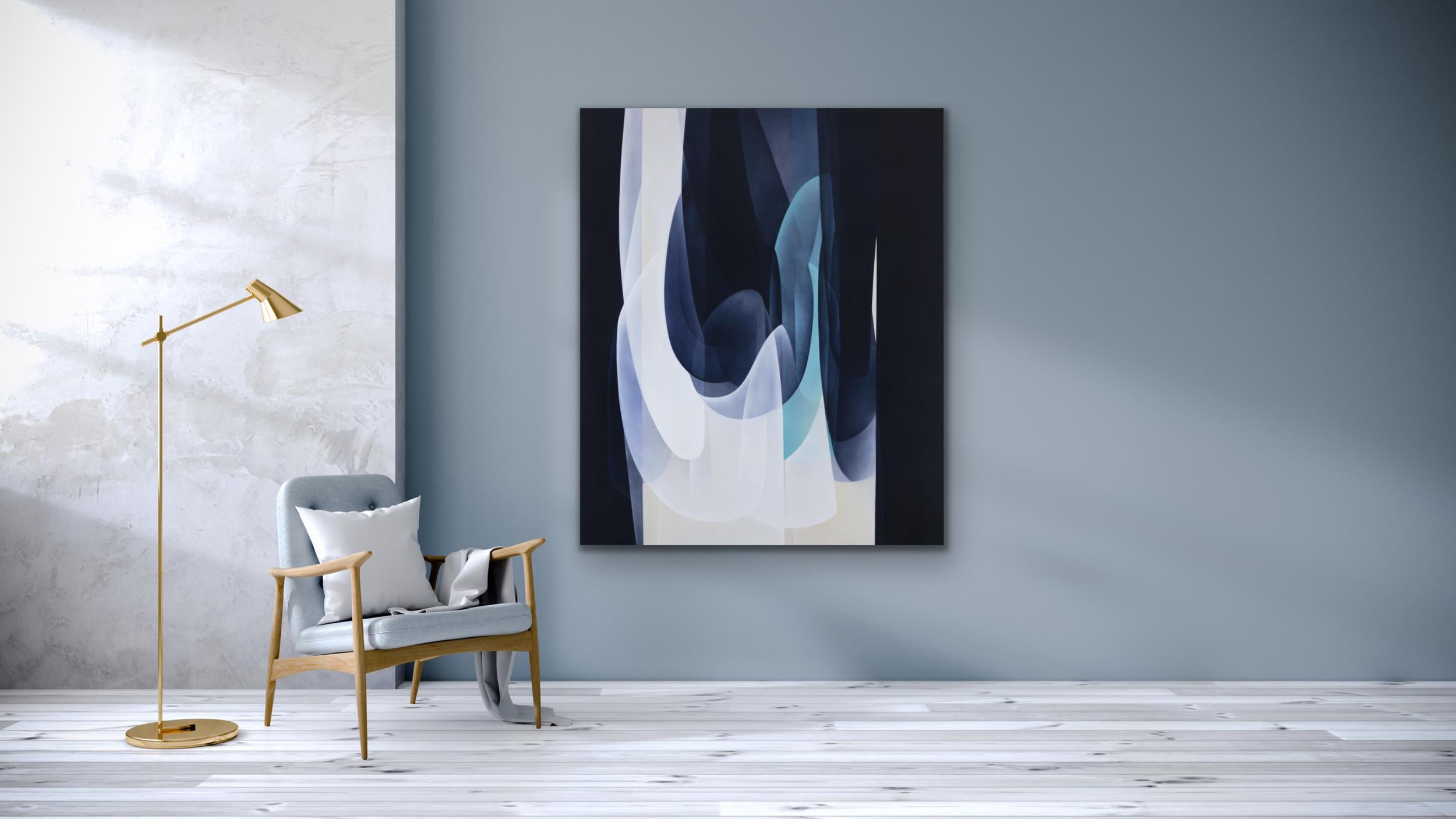 'Unfolding Presence', acrylic abstract contemporary painting on canvas - Painting by Agneta Ekholm