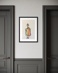 "Hope" - Contemporary Minimalism Colorful Young Child in Watercolor on Paper