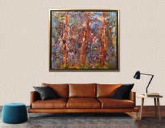 "Bäume" Öl auf Leinwand von Leviathan 40 "x 40" gerahmt