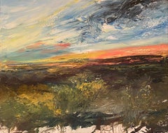 "Landscape  dusk" oil on canvas framed