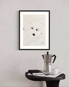 "Black Lipstick" - Minimalist Modern Portrait in Black - Woman with Black Lips