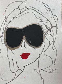 "Casablanca"  Acrylic and ink on paper Framed