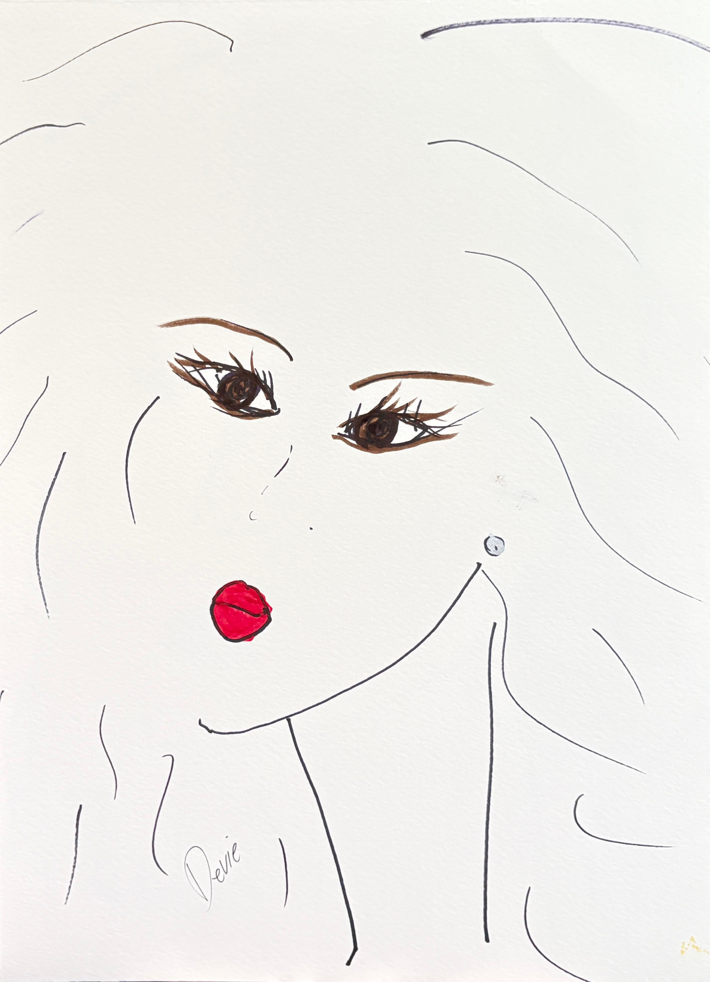 Unframed Portrait Drawings and Watercolors