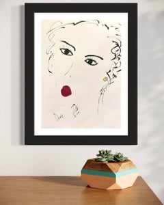 "Femme Fatale" - Beautiful Minimalist Portrait of a Woman with Bold Red Lipstick