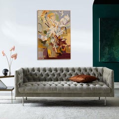 Öl auf Leinwand "Weiße Blumen" von Ming