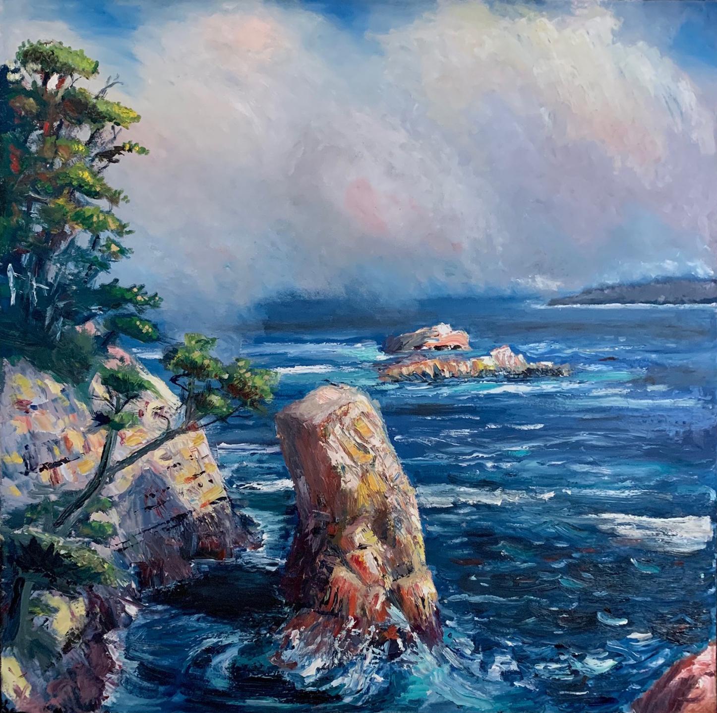 Mike Ball Landscape Painting - "Big Sur" seascape oil on canvas by Mike