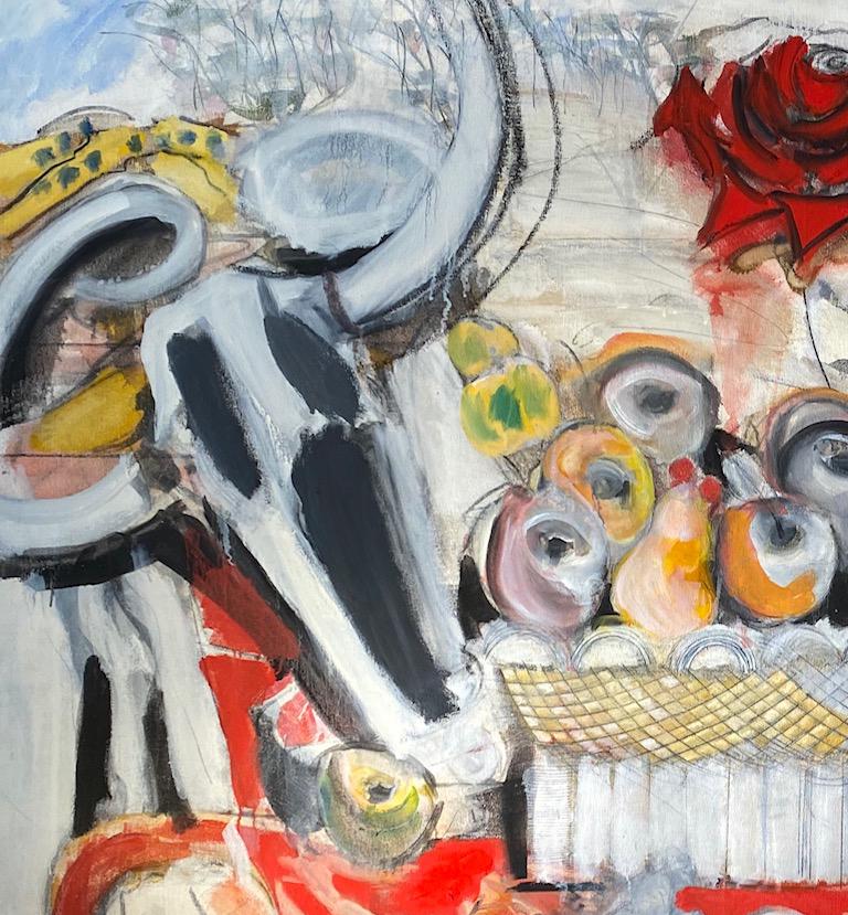 Untitled, Large colorful Still Life Mixed Media by Steven - Painting by Steven H. Rehfeld