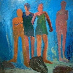 "4 Figures" Oil on canvas by Rima West