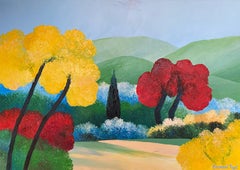 „Fall colors in Provence“, Öl auf Leinwand von Payet