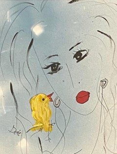 "My Yellow Pet" Acrylic and pen by Devie